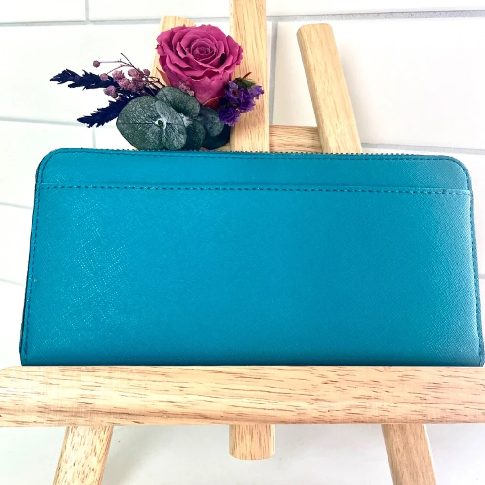 “kate spade” Turquoise Saffiano Leather “Lacey” Wallet, WLRU1689B - Picture 3 of 13